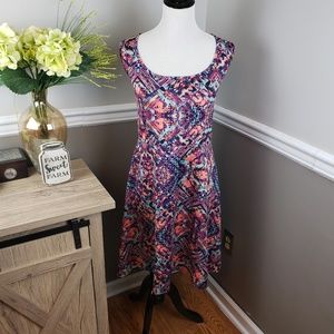 Torrid Tribal print Scuba fit & flare dress size 4